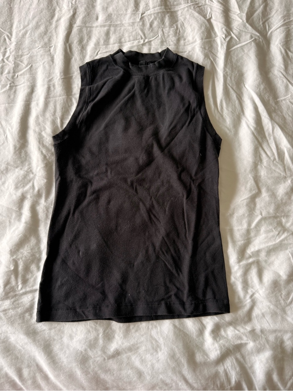 Skims Black Sleeveless Mock Neck Top